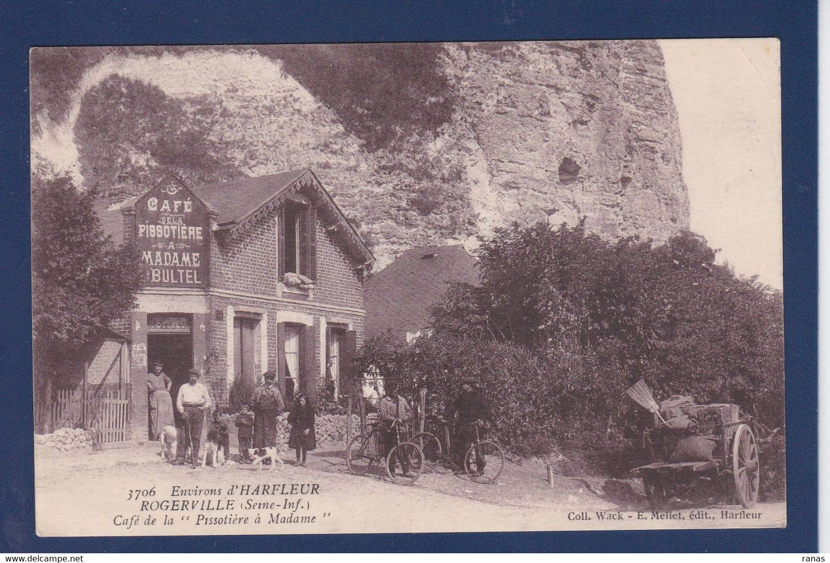 CPA [76] Seine Maritime > Harfleur Rogerville Café De La Pissotière à Madame Cachet Intéressant Au Dos - Harfleur