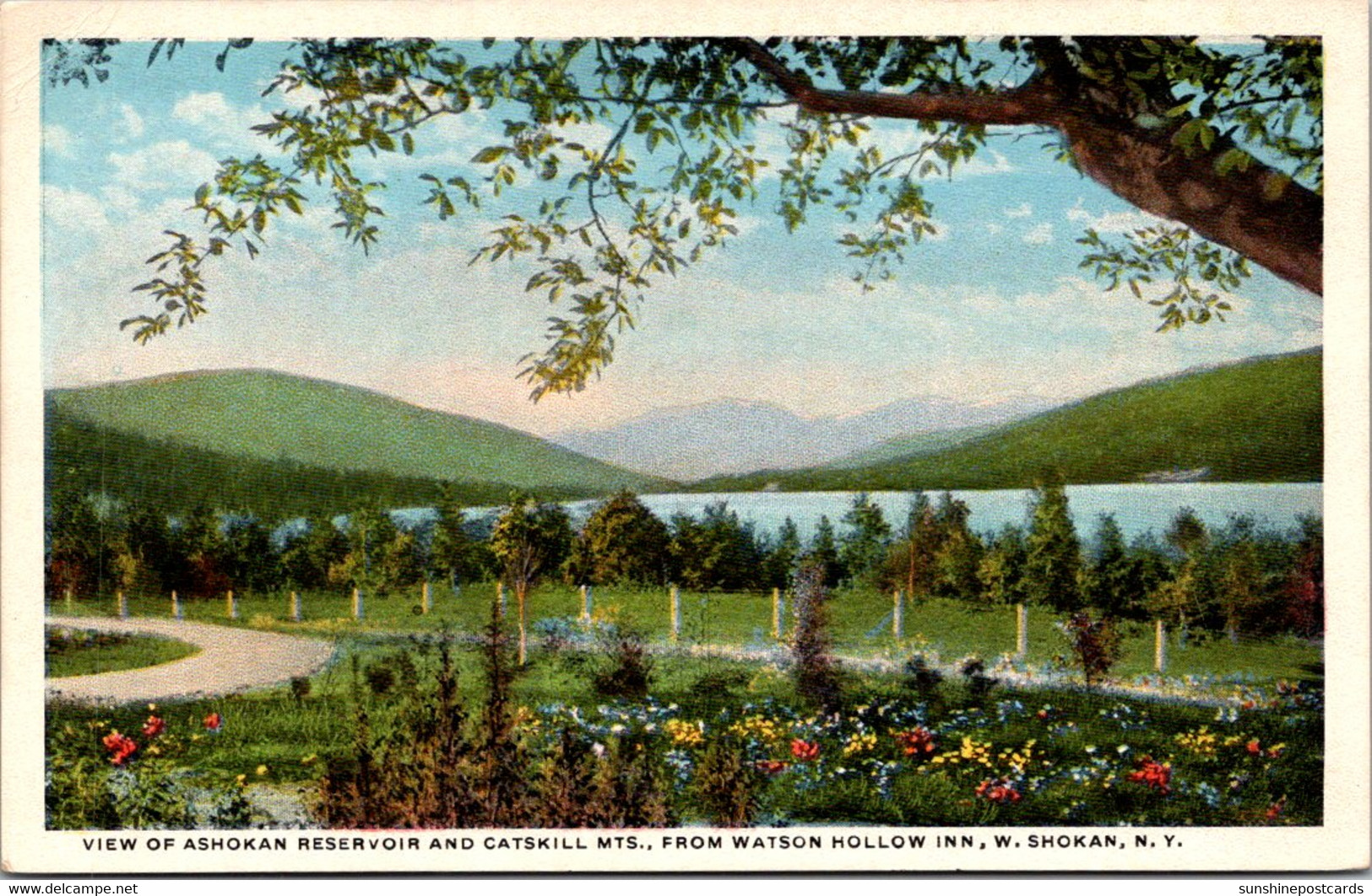 New York West Shokan View Of Ashokan Reservoir And Catskill Mountains Curteich - Catskills