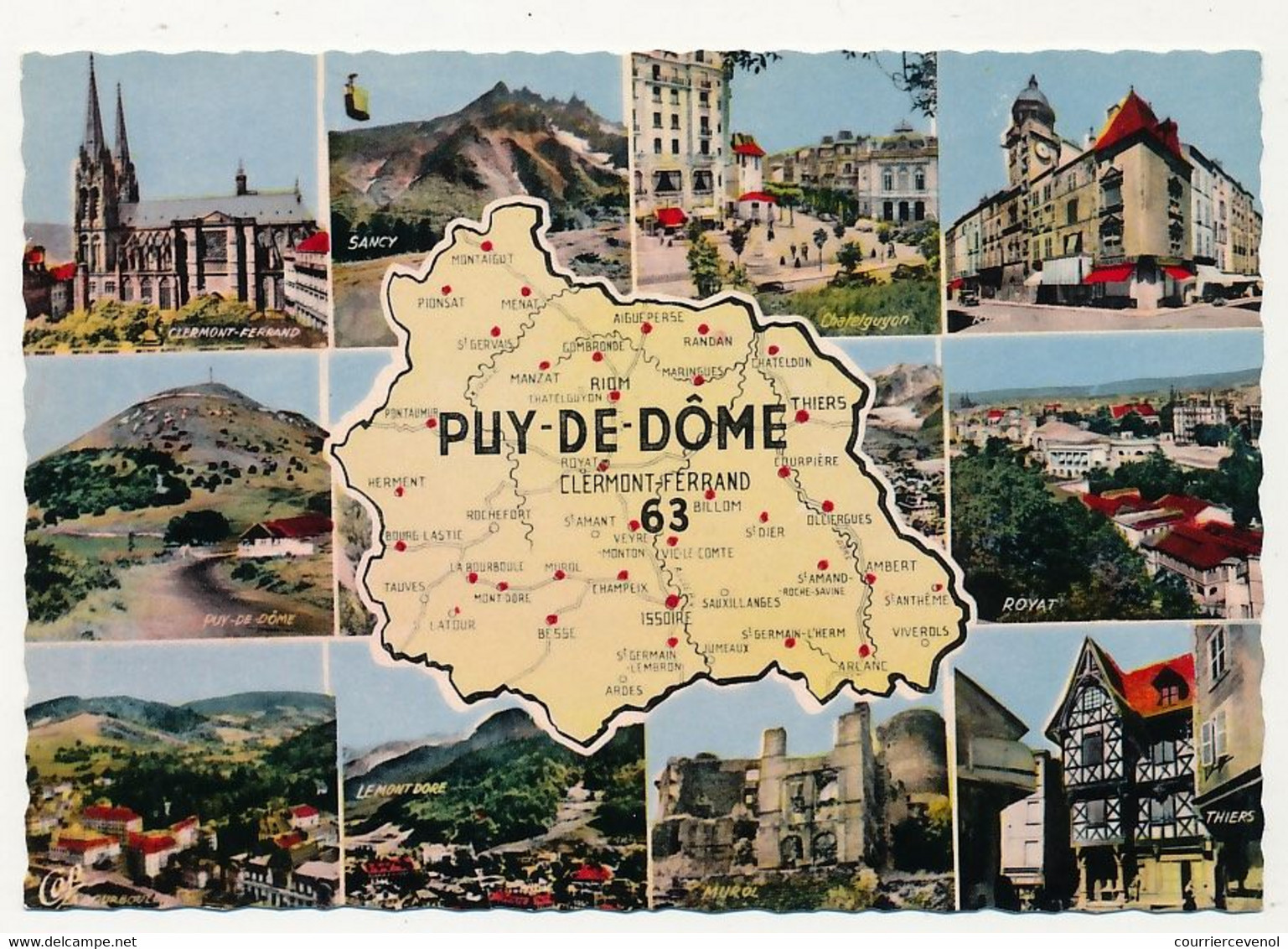 CPM - PUY-DE-DÔME - Carte Du Département De Puy-de-Dôme - Vues Des Localités Autour De La Carte - Other & Unclassified