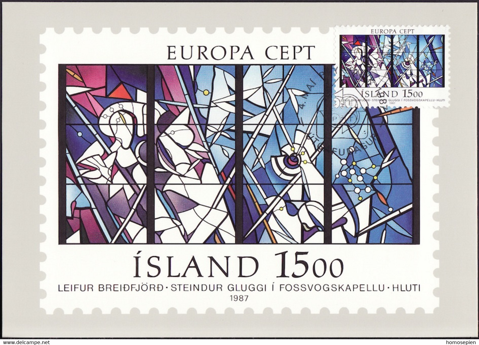 Islande - Island - Iceland CM 1987 Y&T N°619 - Michel N°MK666 - 15k EUROPA - Maximumkaarten