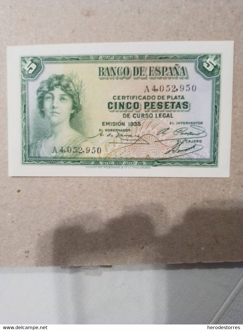 5 Pesetas 1935 Serie A, UNC - 5 Peseten