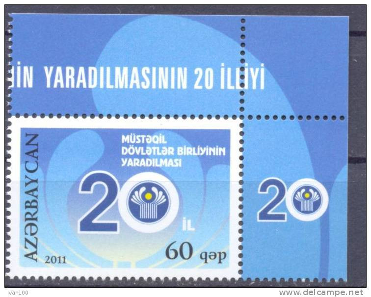 2011. Azerbaijan, 20y Of CIS, 1v,  Mint/** - Aserbaidschan