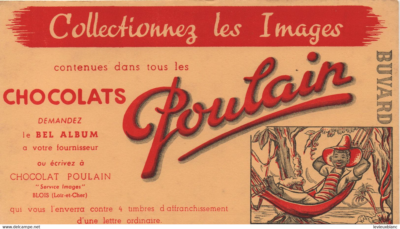 Buvard Ancien /Chocolat/CHOCOLATS POULAIN/Collectionnez Les Images/"Joli Chapeau"/BLOIS/1955-65   BUV538 - Cacao