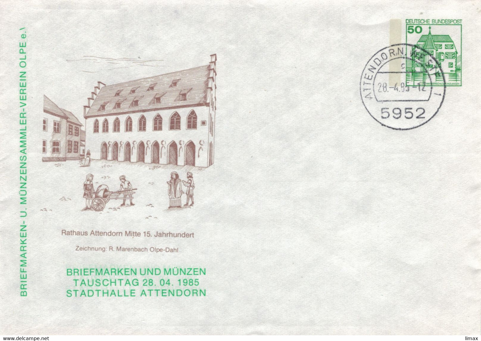 Sauerlandmuseum 8952 Attendorn Westfalen 1985 [vgl. Mädchen Jahrelang Eingesperrt & Landeskinderschutzgesetz] Ganzsache - Private Covers - Used