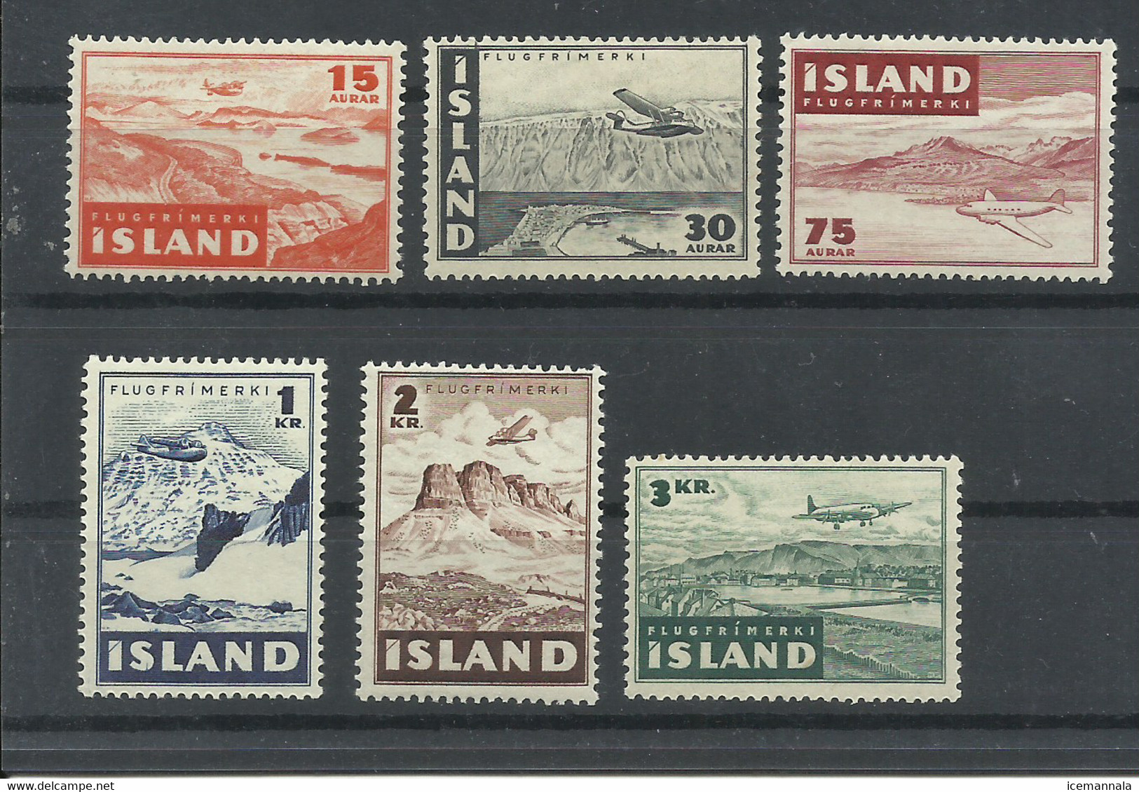 ISLANDIA   YVERT  AEREO  21/26    MH  * - Poste Aérienne