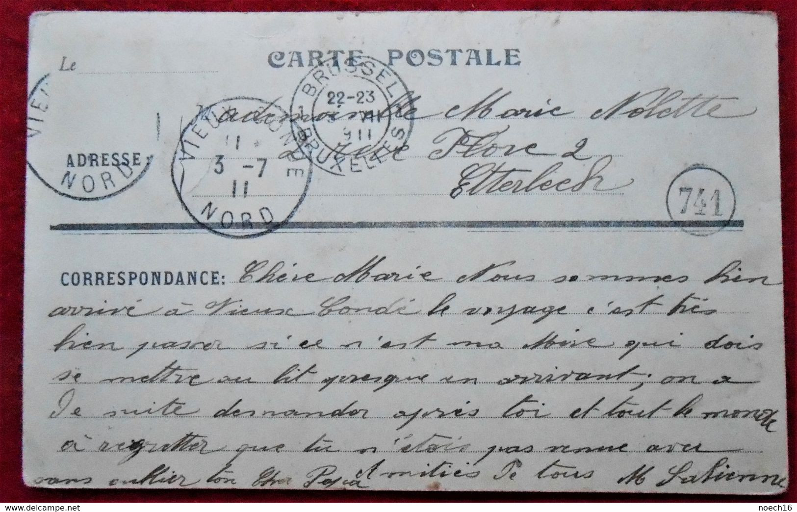 CPA 1911 Vieux-Condé,  La Poste Et Rue Victor Hugo (59 France) - Vieux Conde