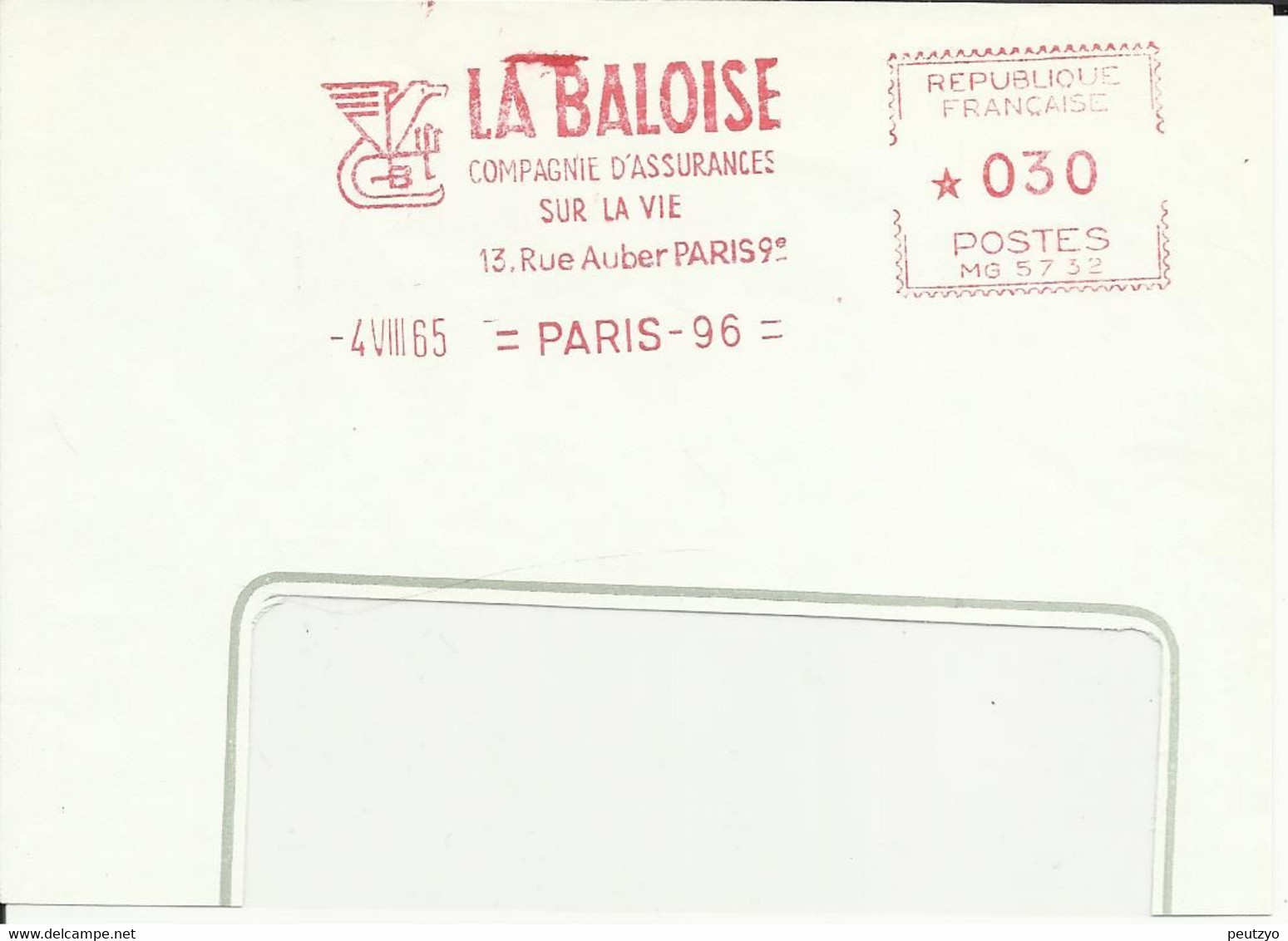 Lettre EMA Havas Mg 1965 La Baloise Compagnie Assurance Animaux Oiseaux Aigle Mythologie 75 Paris  A43/31 - Autres & Non Classés