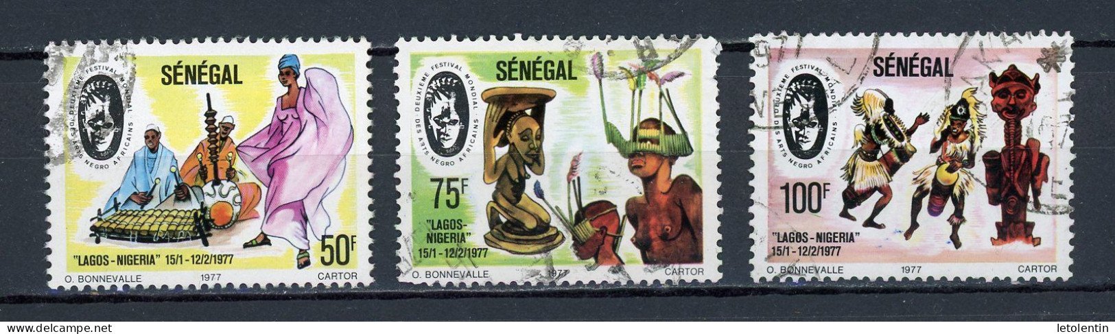 SENEGAL - ARTS NEGRO-AFRICAINS - N° Yvert 456+457+458 Obli. - Sénégal (1960-...)