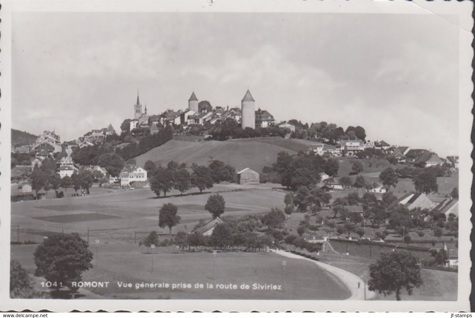 1937. Schweiz. POST CARD. ROMONT. Vue Generale Prise De La Route De Siviriez. Original Photo ... (Michel 301) - JF436742 - Romont