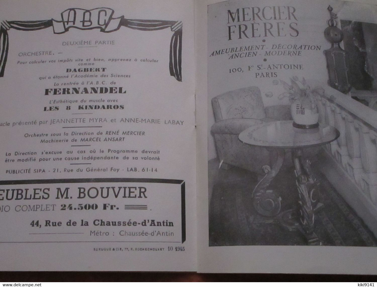 ABC - Théâtre Du Rire Et De La Chanson (14 Pages) - FERNANDEL En 2ème Partie - Programme