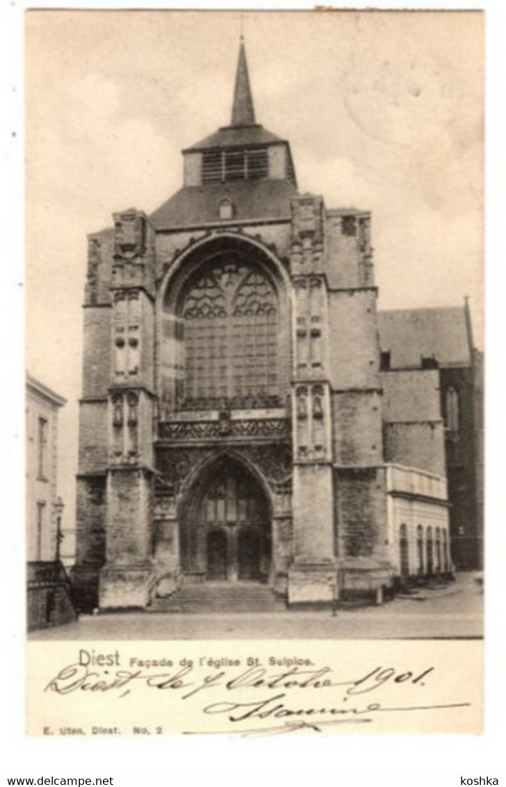 DIEST - Façade De L' église St. Sulpice - Verzonden In 1901 - Uitgave : Uten , Diest  No 2 - Diest