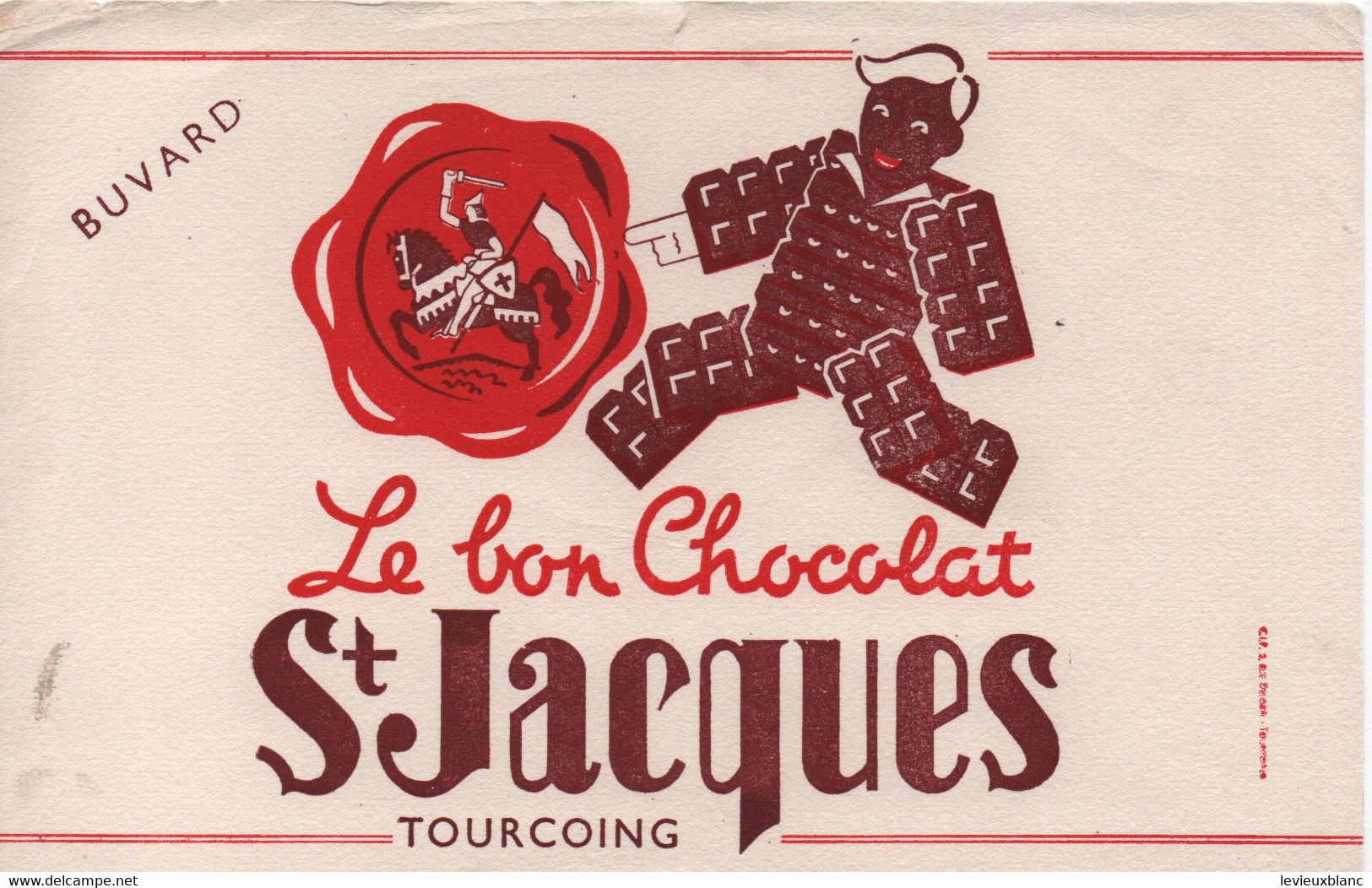 Buvard Ancien/CHOCOLAT St JACQUES/Le Bon Chocolat St Jacques : TOURCOING/1955-65     BUV548 - Cocoa & Chocolat