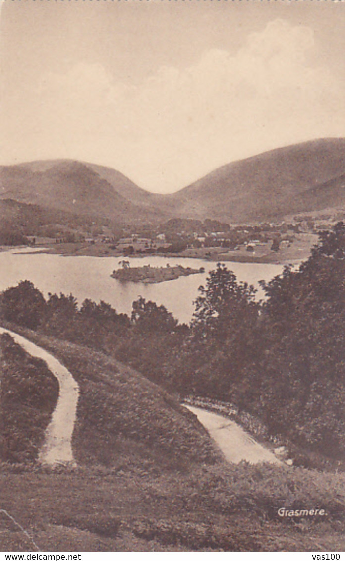 CPA GRASMERE- VILLAGE AND LAKE PANORAMA - Grasmere