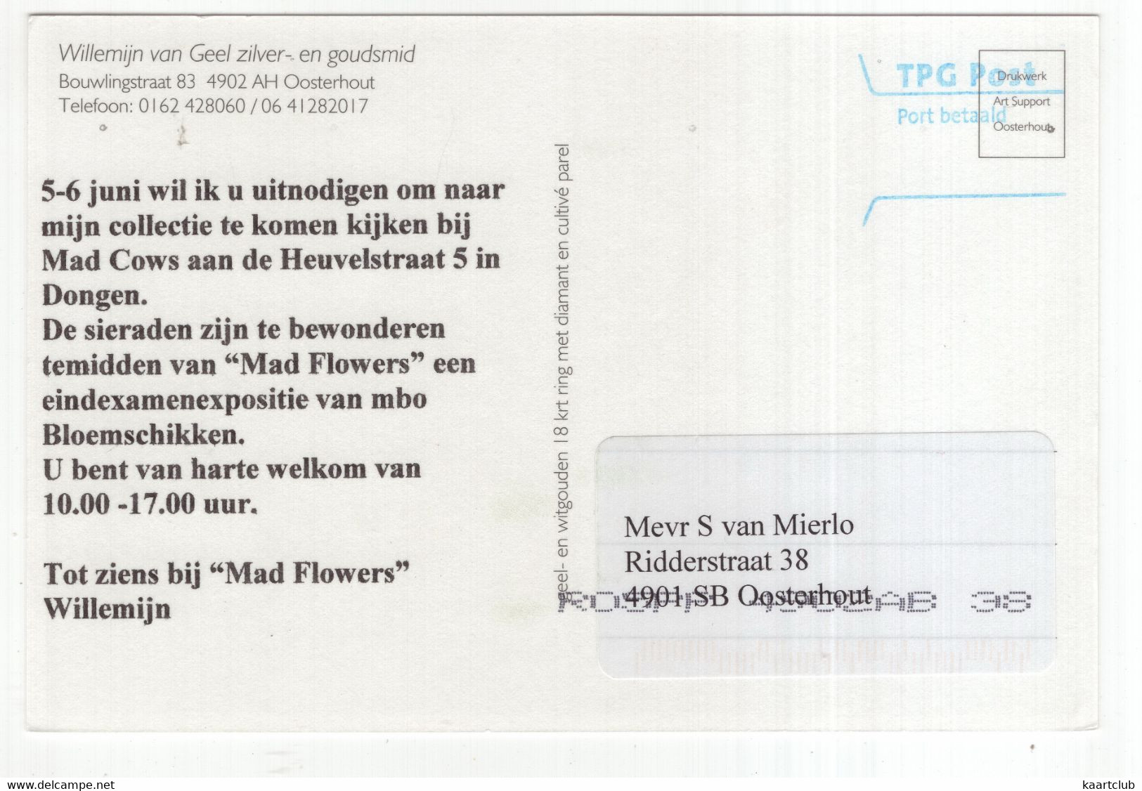 Oosterhout - Zilver- En Goudsmid Willemijn Van Geel: 'Mad Flowers' - 18 Krt. Ring Met Diamanten En Parel - (Holland) - Oosterhout