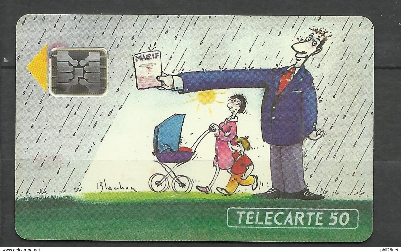Télécarte Illustrée Humoristique En 605 MACIF Rhône Alpes 1993   50U  Par Blachon, Assurance Santé  B/TB - 1993