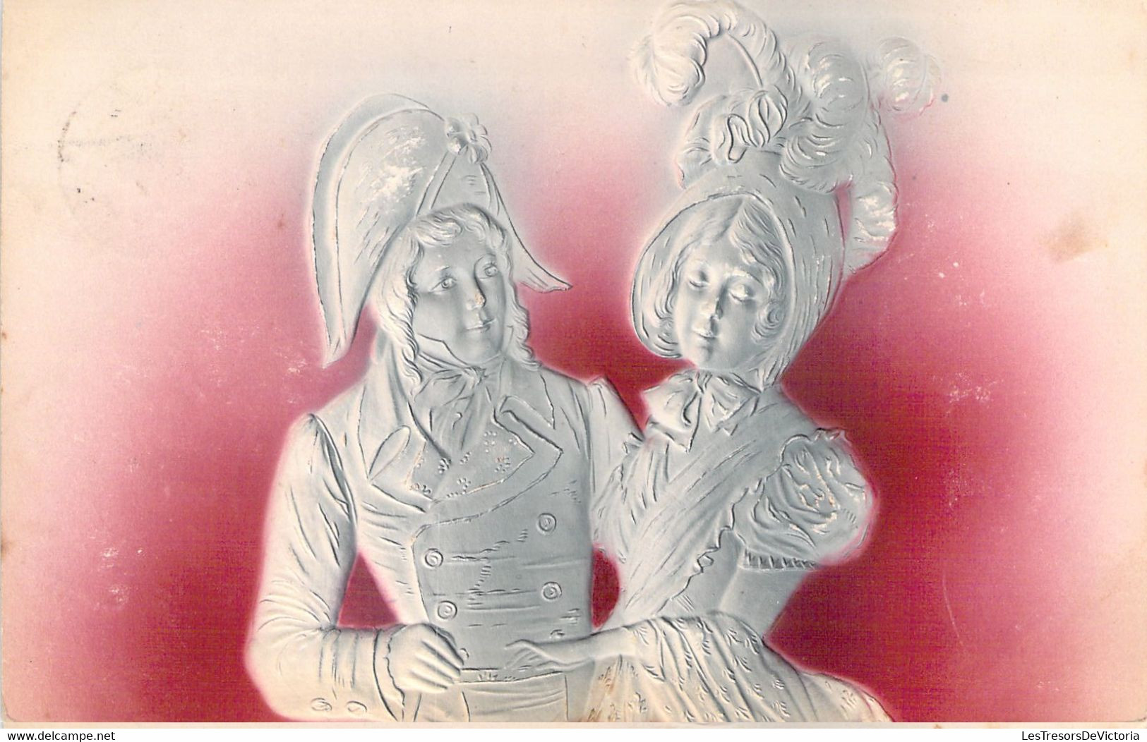 POLITIQUE - Couple Napoléonien - Carte Relief - Carte Postale Ancienne - Personnages