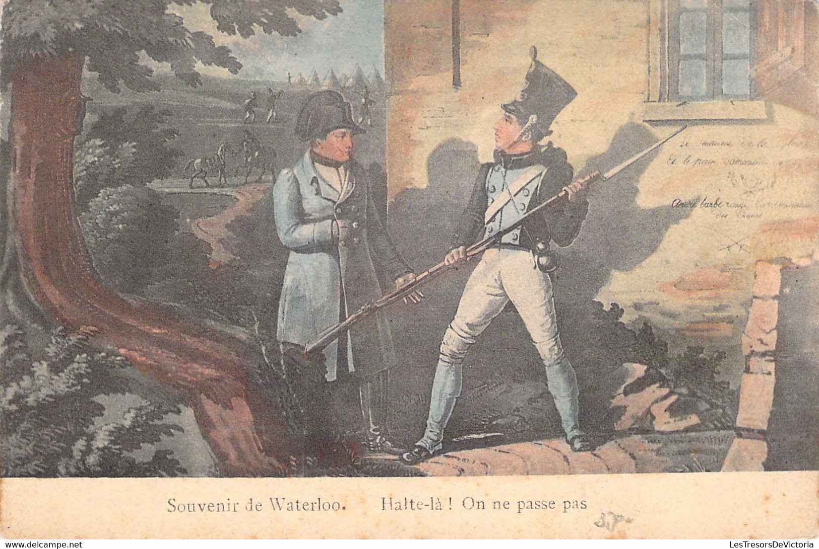 POLITIQUE - Napoléon - Souvenir De Waterloo - Halte Là On Ne Passe Pas - Carte Postale Ancienne - Personnages