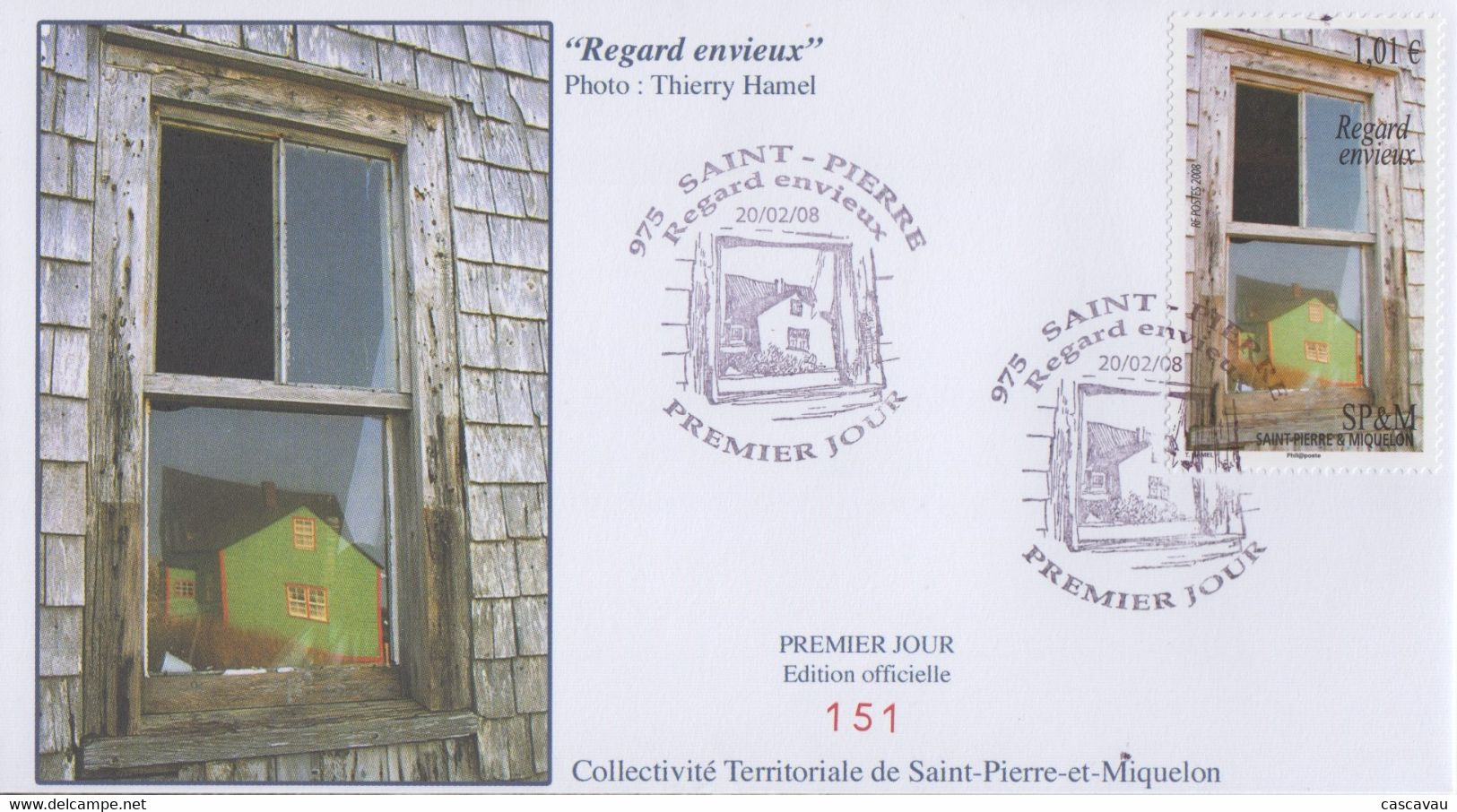 Enveloppe   FDC   1er   JOUR   SAINT  PIERRE  Et  MIQUELON    Regards  Envieux    2008 - FDC