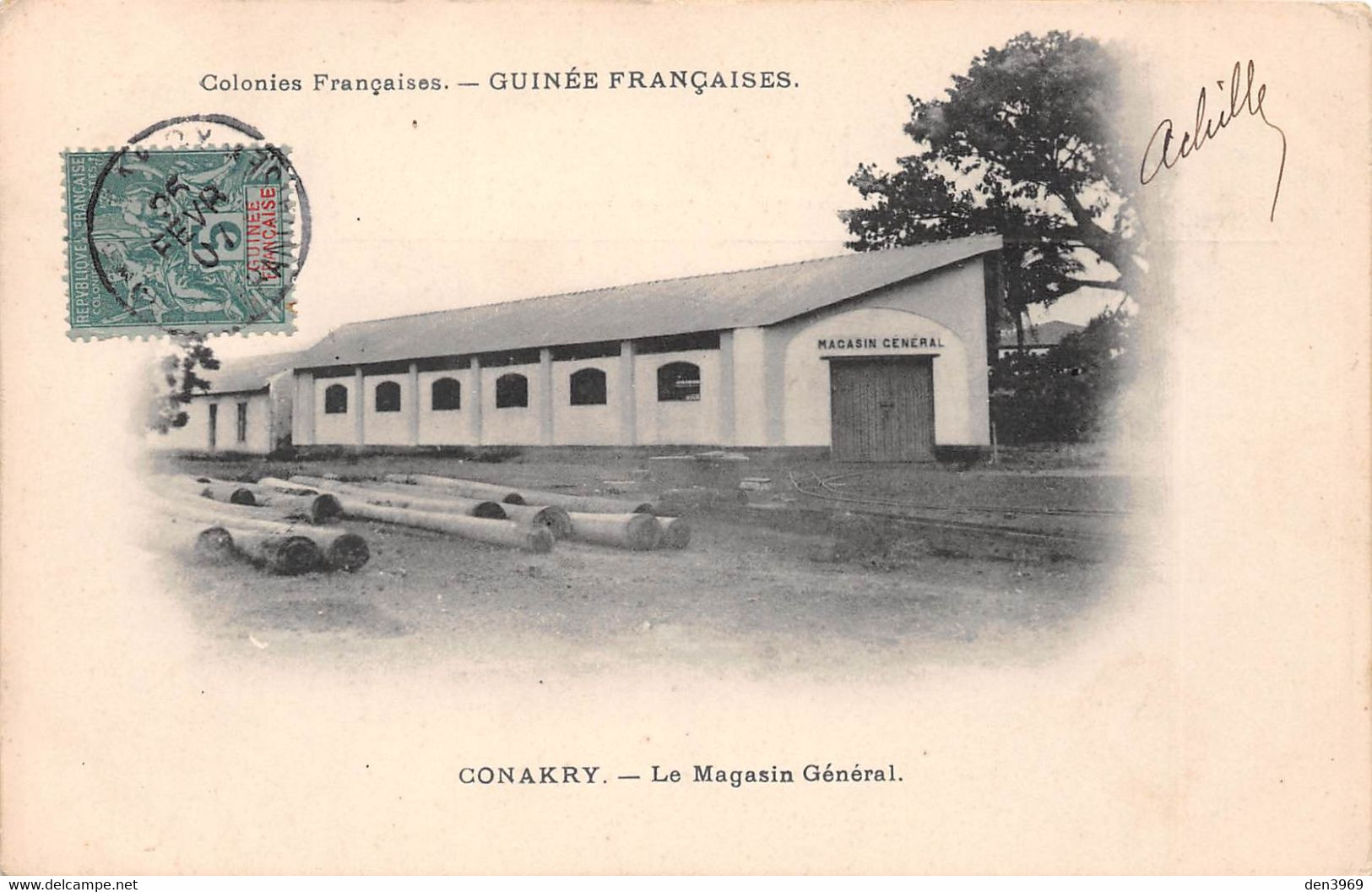 Afrique - GUINEE Française - Conakry - Le Magasin Général - Post-Office - Voyagé (voir Les 2 Scans) - Guinée Française