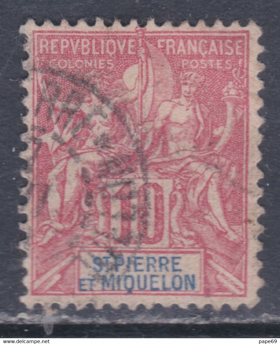 Saint Pierre Et Miquelon  N° 73 O 10 C. Rouge Oblitération Moyenne Sinon TB - Used Stamps