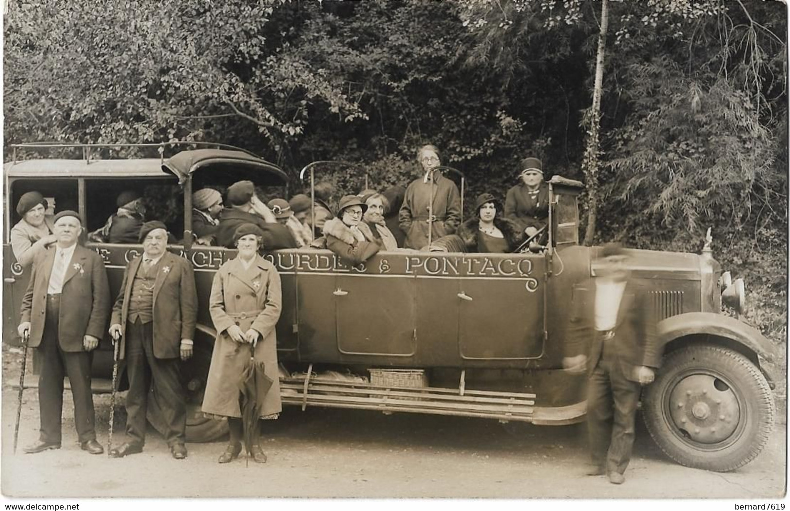 64 Pontacq  - Carte Photo -  Autocar Du Garage Gabach  -  Lourdes   - Pontacq - Pontacq