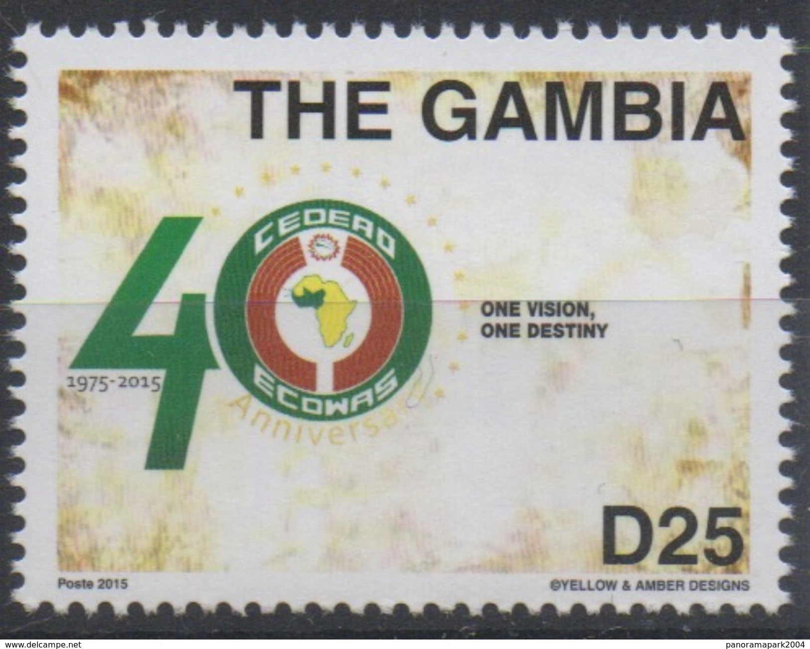 The Gambia Gambie 2015 Emission Commune Joint Issue CEDEAO ECOWAS 40 Ans 40 Years - Emisiones Comunes