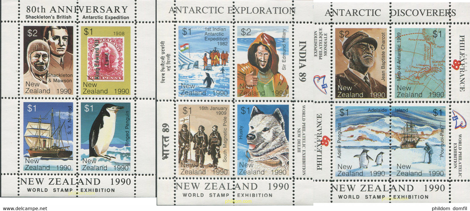 695945 MNH NUEVA ZELANDA 1990 EXPLORACIONES ANTARTICAS - Errors, Freaks & Oddities (EFO)