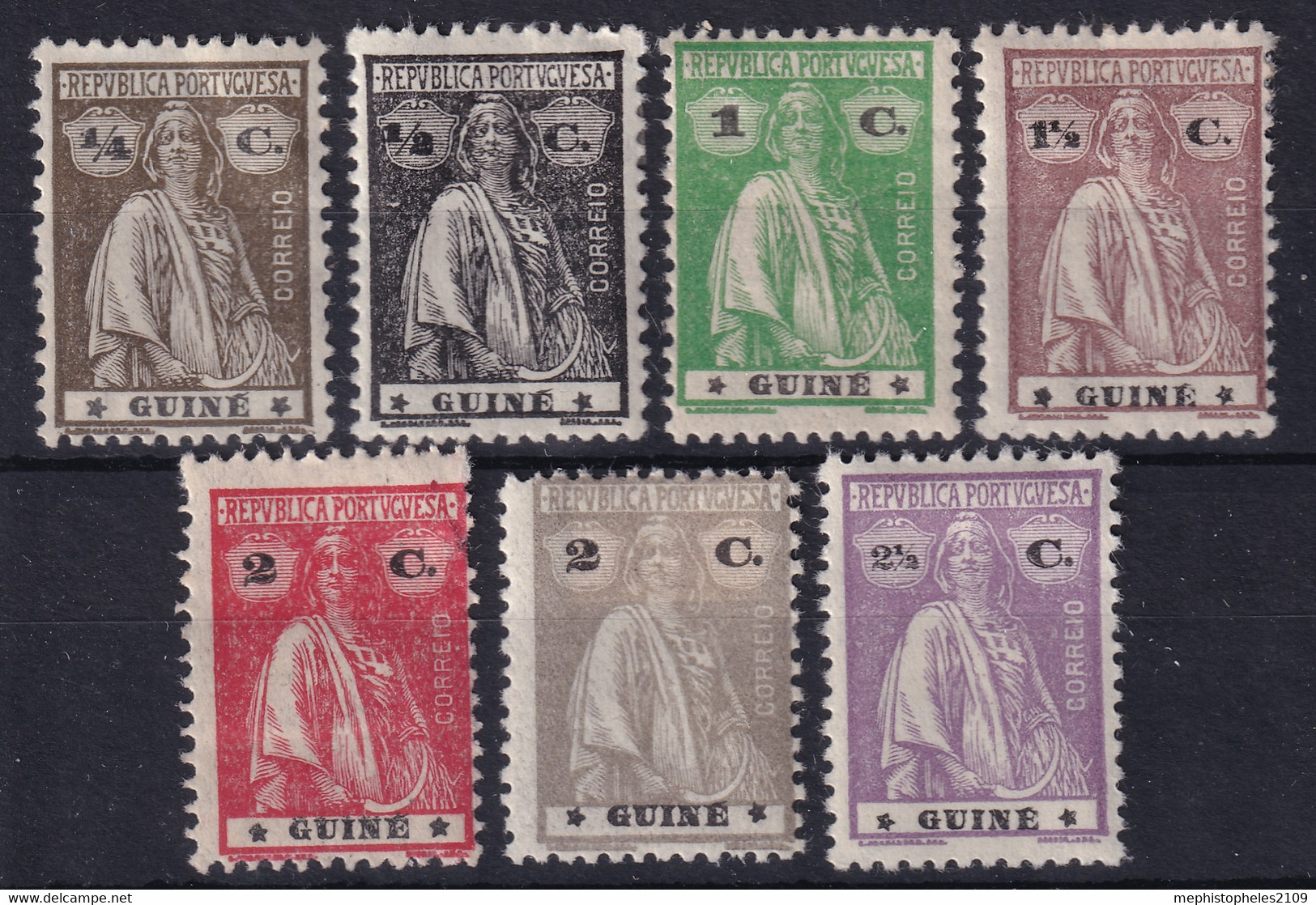 GUINEA 1921/26 - MLH - Sc# 160-166 - Portuguese Guinea