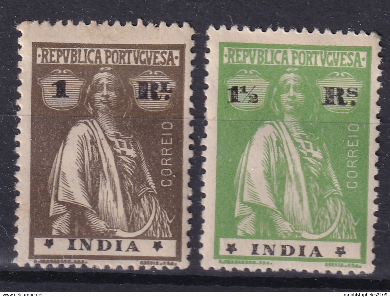 INDIA 1916/20 - MLH - Sc# 375A, 375B - Inde Portugaise