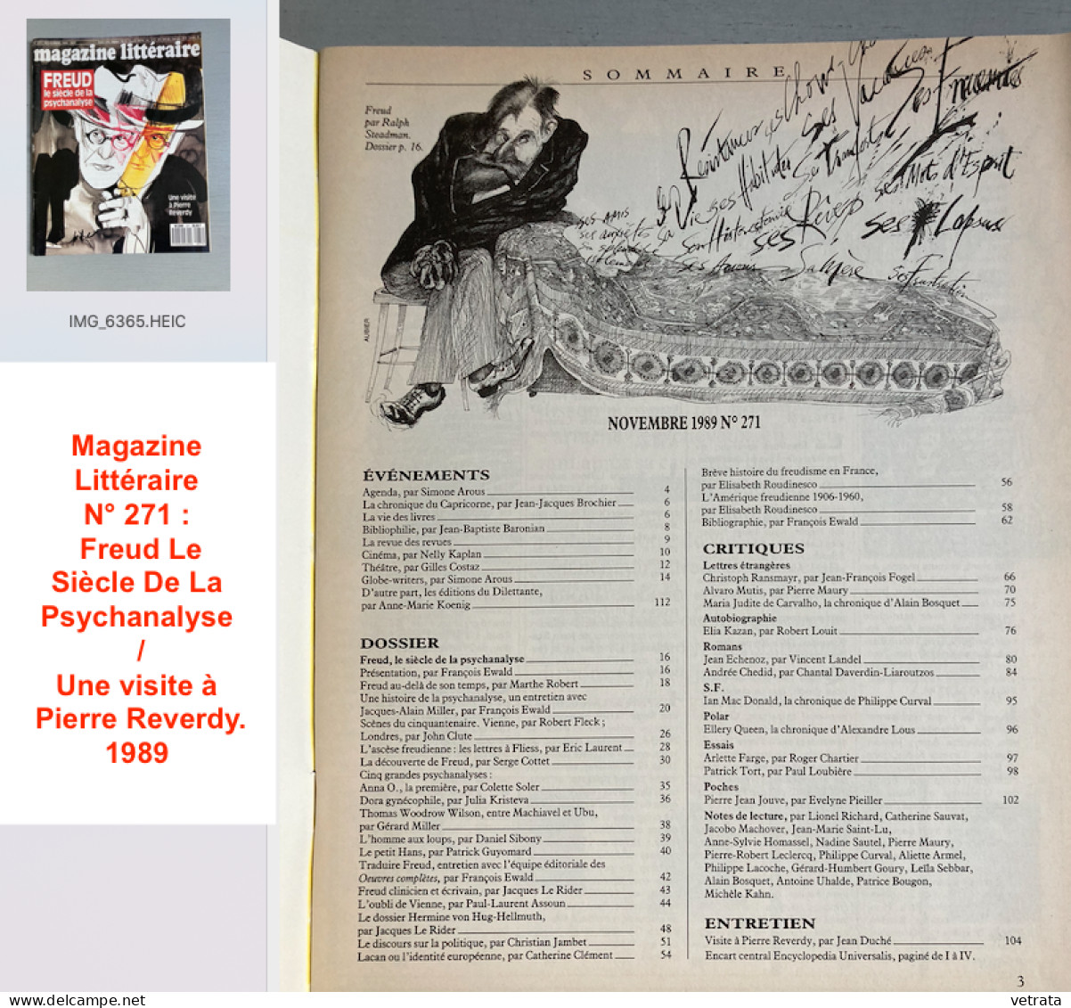 Psychanalyse/Psychiatrie/Freud/Reich : 6 Livres / 2 Revues / 1 supplément à Libération & 3 documents du Nouvel Observate