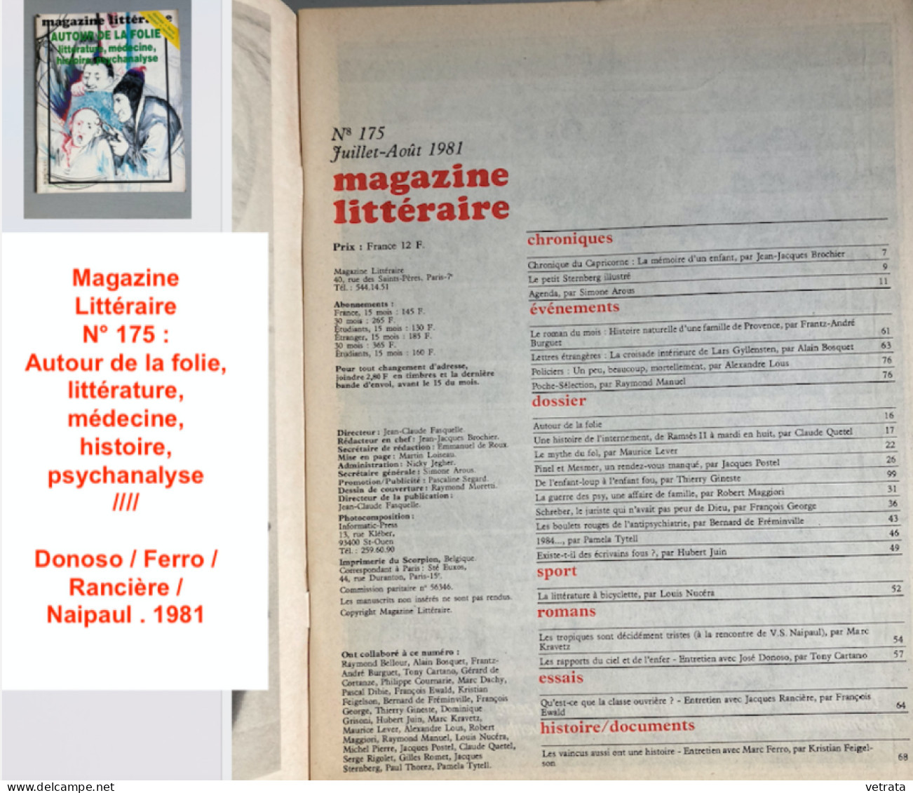 Psychanalyse/Psychiatrie/Freud/Reich : 6 Livres / 2 Revues / 1 supplément à Libération & 3 documents du Nouvel Observate