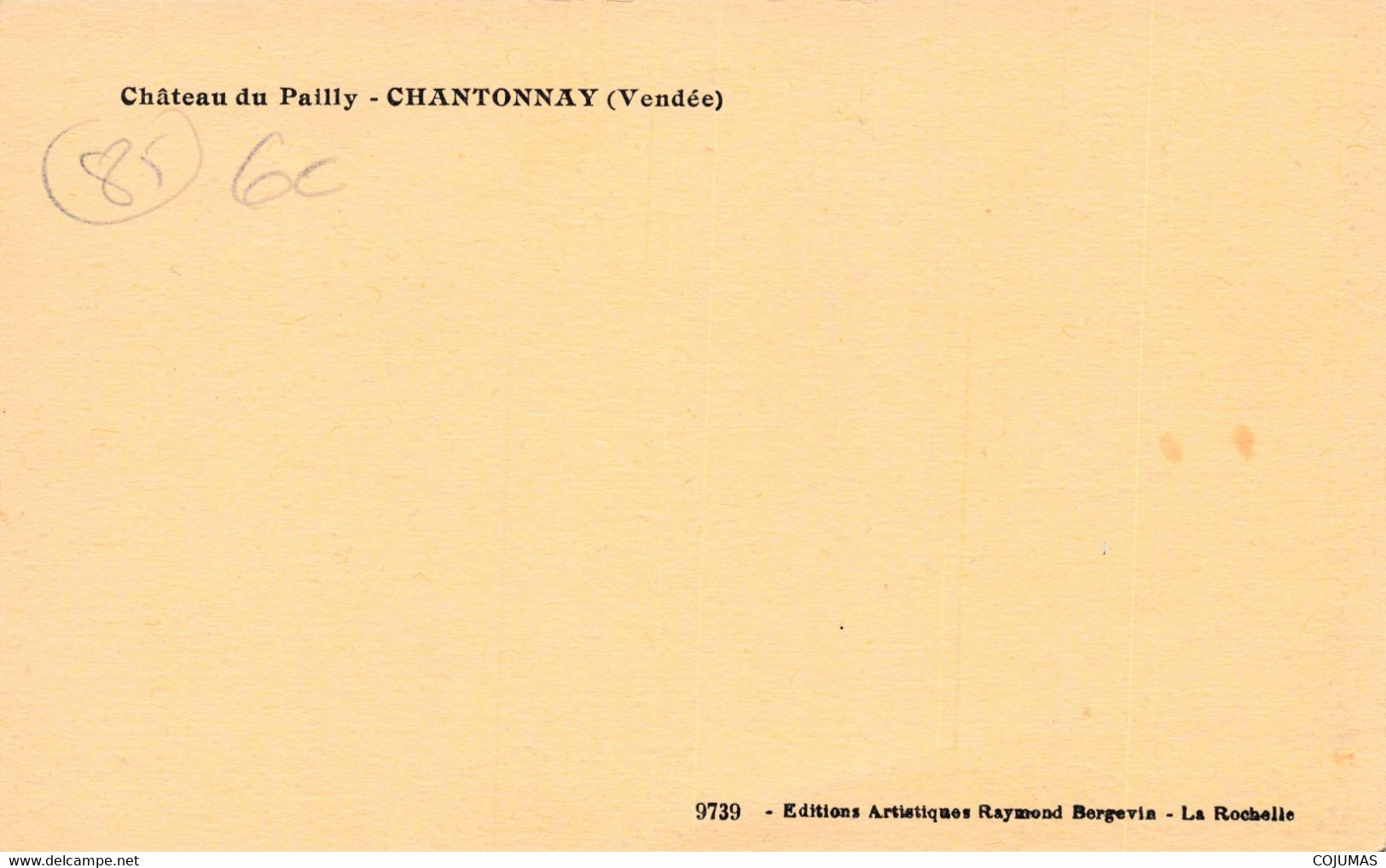 85 - CHANTONNAY - S10121 - Château Du Pailly - L1 - Chantonnay
