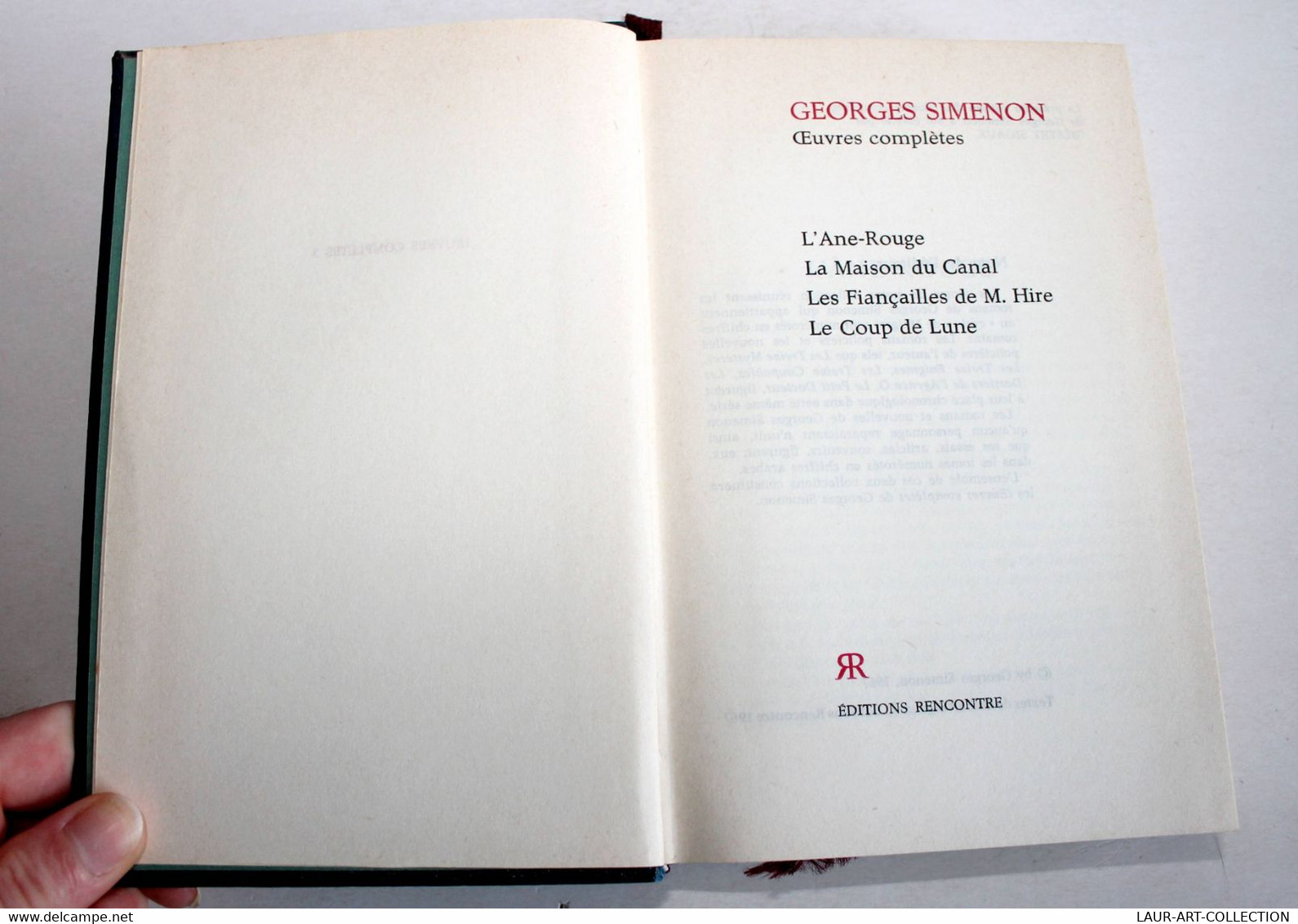 GEORGES SIMENON - OEUVRES COMPLETES N°3 L'ANE ROUGE, MAISON DU CANAL, FIANCAILLE / ANCIEN LIVRE DE COLLECTION (2301.247) - Simenon