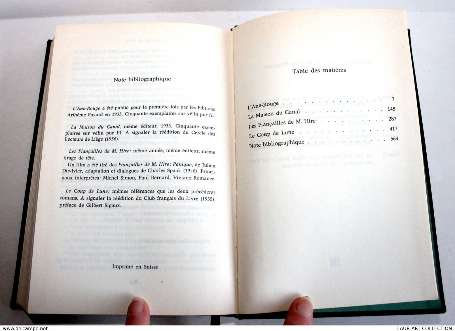 GEORGES SIMENON - OEUVRES COMPLETES N°3 L'ANE ROUGE, MAISON DU CANAL, FIANCAILLE / ANCIEN LIVRE DE COLLECTION (2301.247) - Simenon