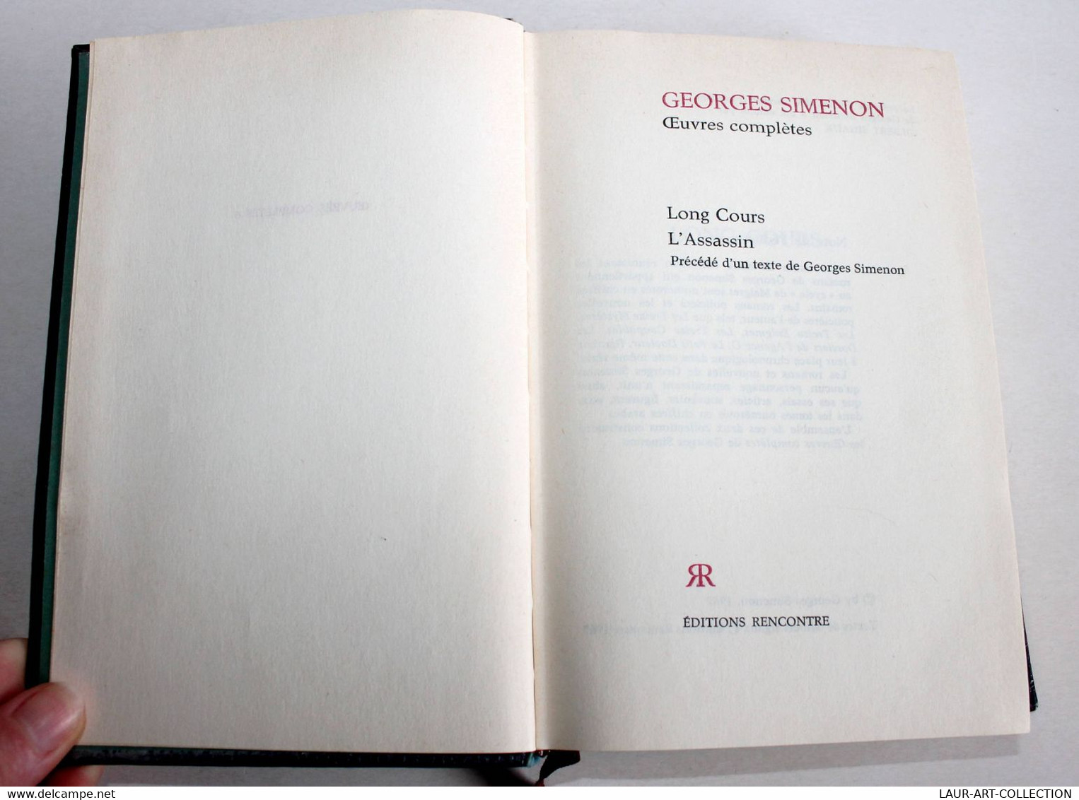 GEORGES SIMENON - OEUVRES COMPLETES - N°6 LONG COURS, L'ASSASSIN + TEXTE DE G.S / ANCIEN LIVRE DE COLLECTION (2301.248) - Simenon