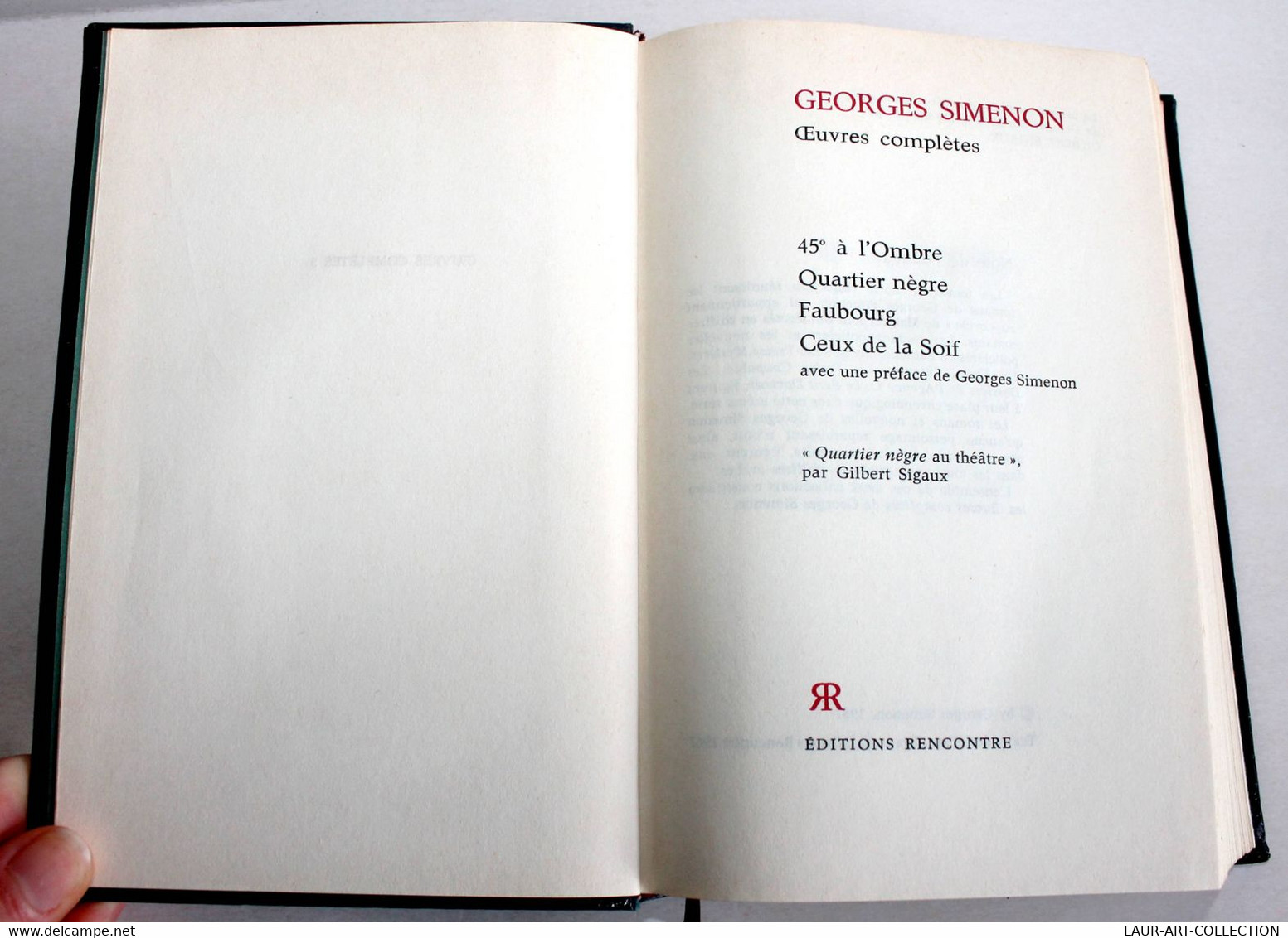 GEORGES SIMENON - OEUVRES COMPLETES - N°5 45° A L'OMBRE, QUARTIER NEGRE, FAUBOUR / ANCIEN LIVRE DE COLLECTION (2301.249) - Simenon