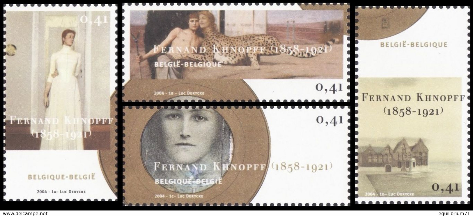 3229/3232**(BL107) - Fernand Khnopff - Peintre, Sculpteur, Graveur Et Dessinateur/Schilder, Beeldhouwer, Graveerder... - Incisioni
