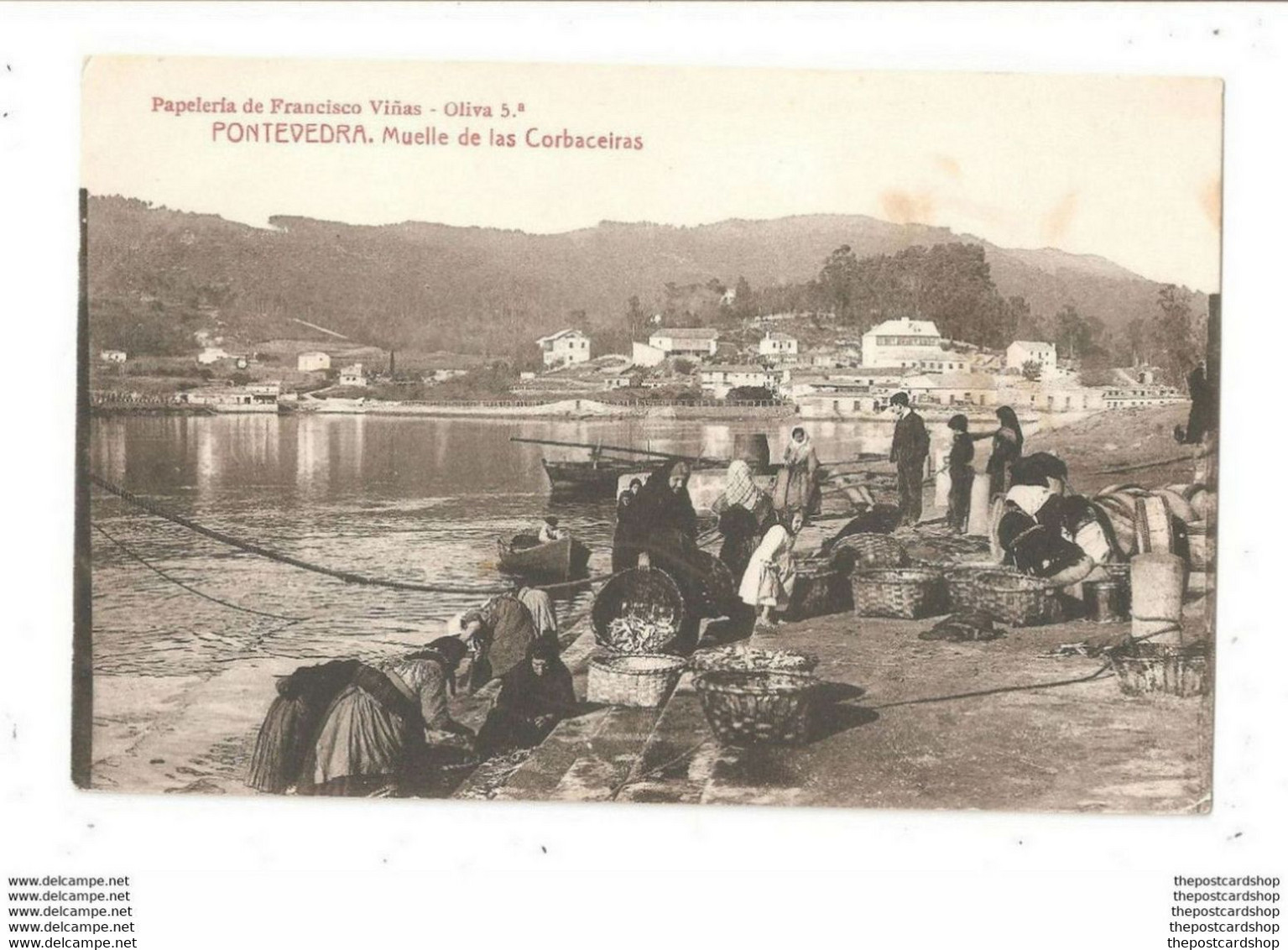 SPAIN ESPAÑA PONTEVEDRA GALICIA MUELLE DE LAS CORBACEIRAS No.324 FOTOTIPIA THOMAS BARCELONA UNUSED - Pontevedra