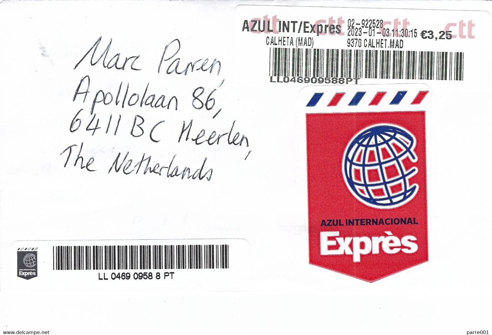 Portugal 2023 Calheta Madeira Post Office Meter Franking New Label Ctt Unreported Express Cover - Franking Machines (EMA)