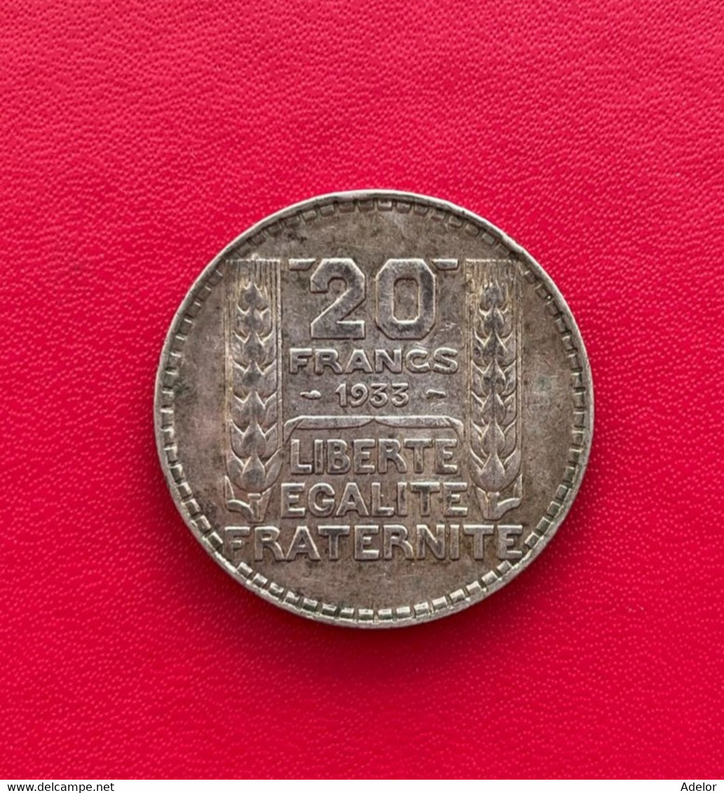 Belle Monnaie De 20 Francs 1933. Etat TB - 20 Francs