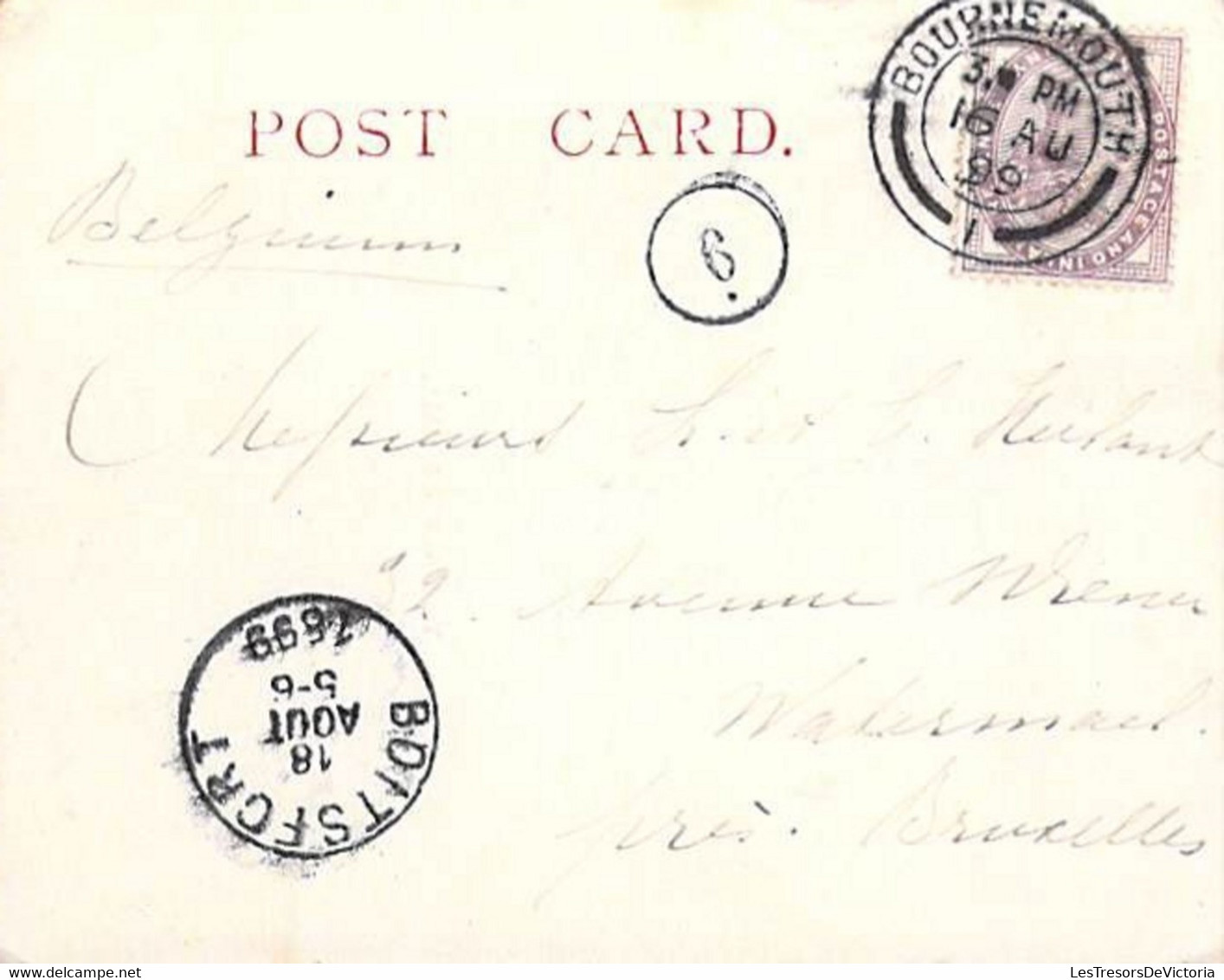 Angleterre - Lot de 4 cartes nuages - Oblitéré boitsfort 1899 - Format 11.2/9 cm - Carte Postale Ancienne