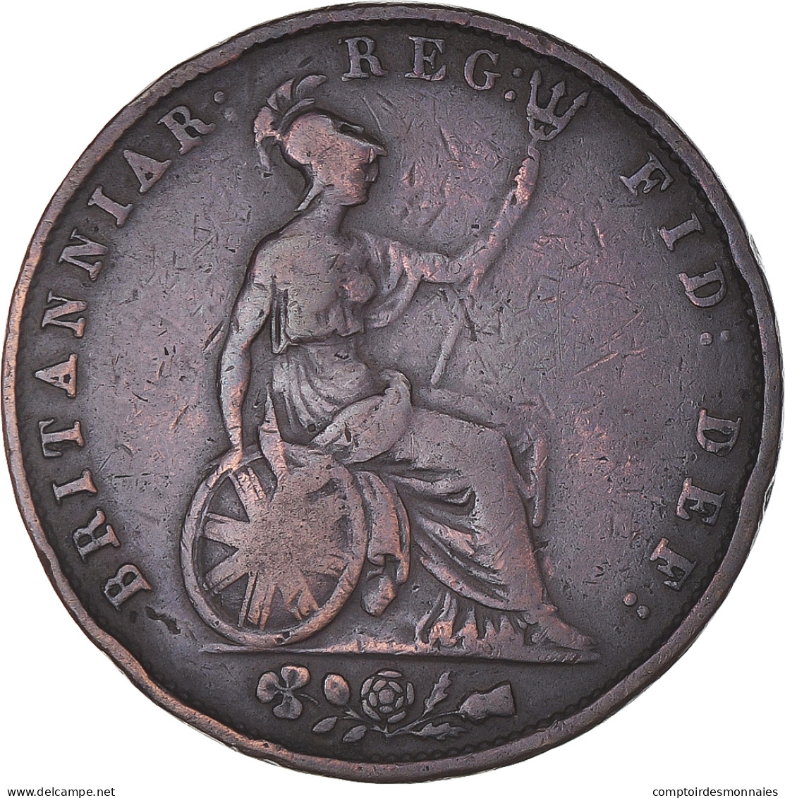 Monnaie, Grande-Bretagne, Victoria, 1/2 Penny, 1853, TB, Cuivre, KM:726 - C. 1/2 Penny