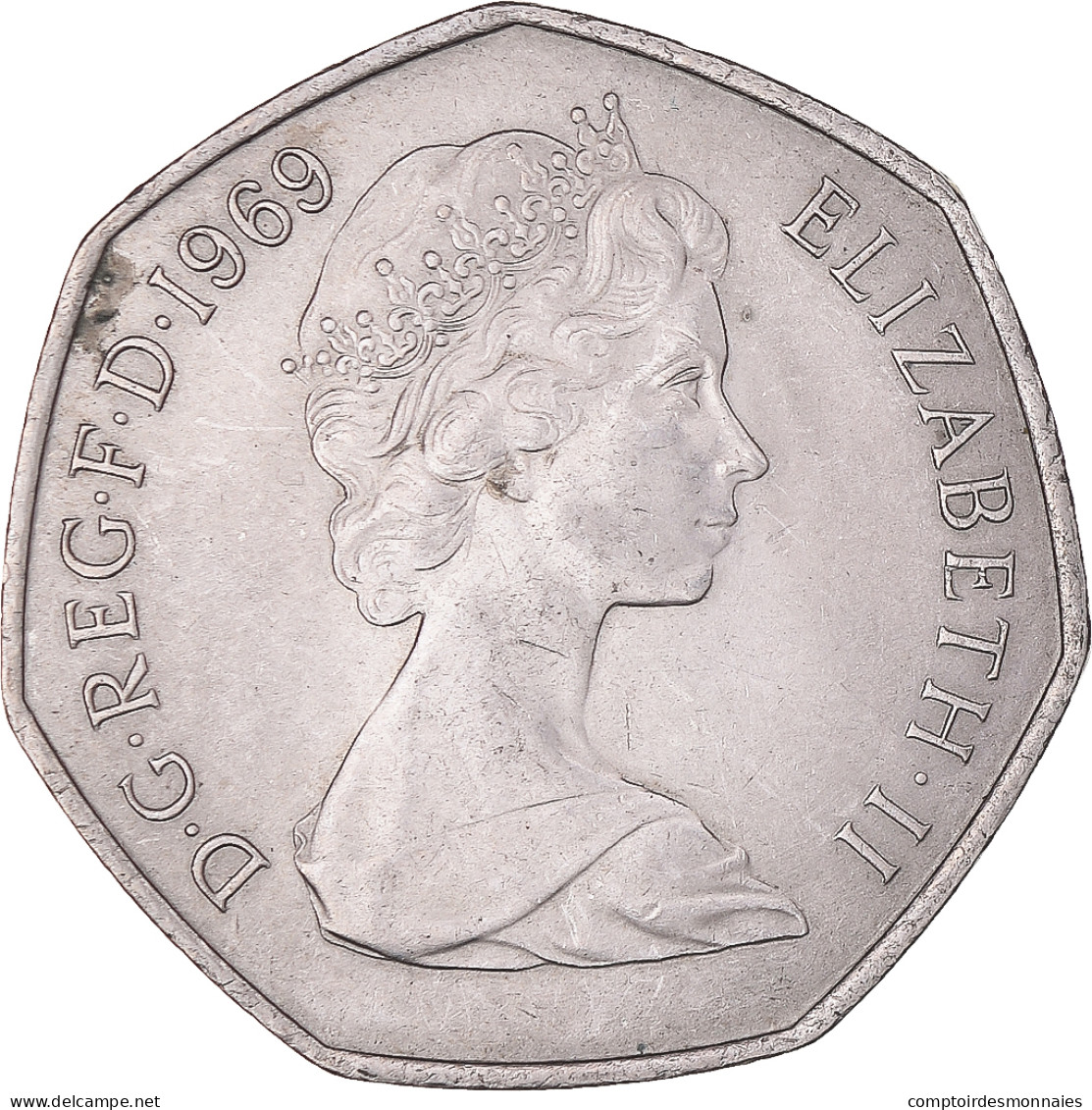 Monnaie, Grande-Bretagne, Elizabeth II, 50 New Pence, 1969, SUP+, Cupro-nickel - 50 Pence