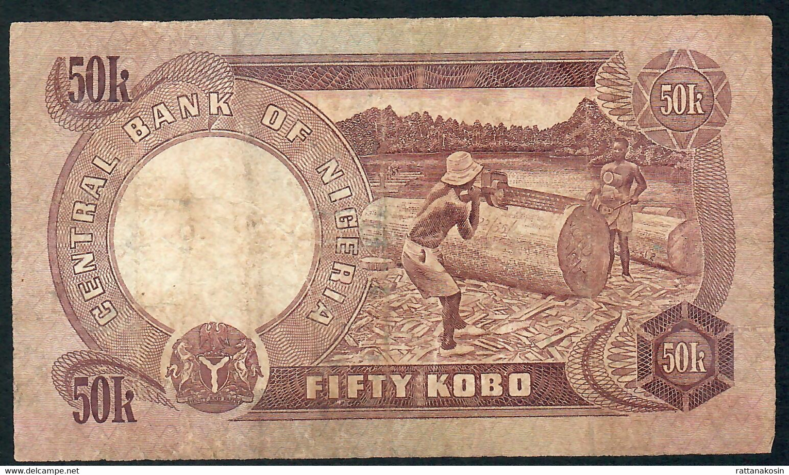 NIGERIA P14f 50 KOBO 1973 #C/24 Signature 9    FINE - Nigeria