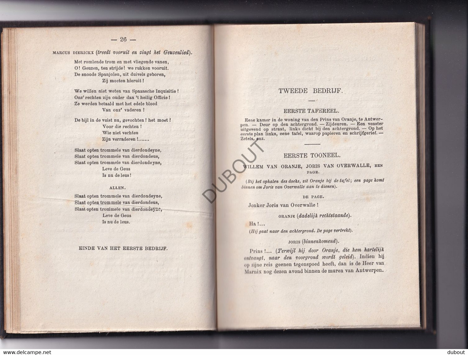 Gent - Pacificatie Van Gent, Historisch Drama - E. Van Goethem, Muziek: Peter Benoit - 1876 (W177) - Antique