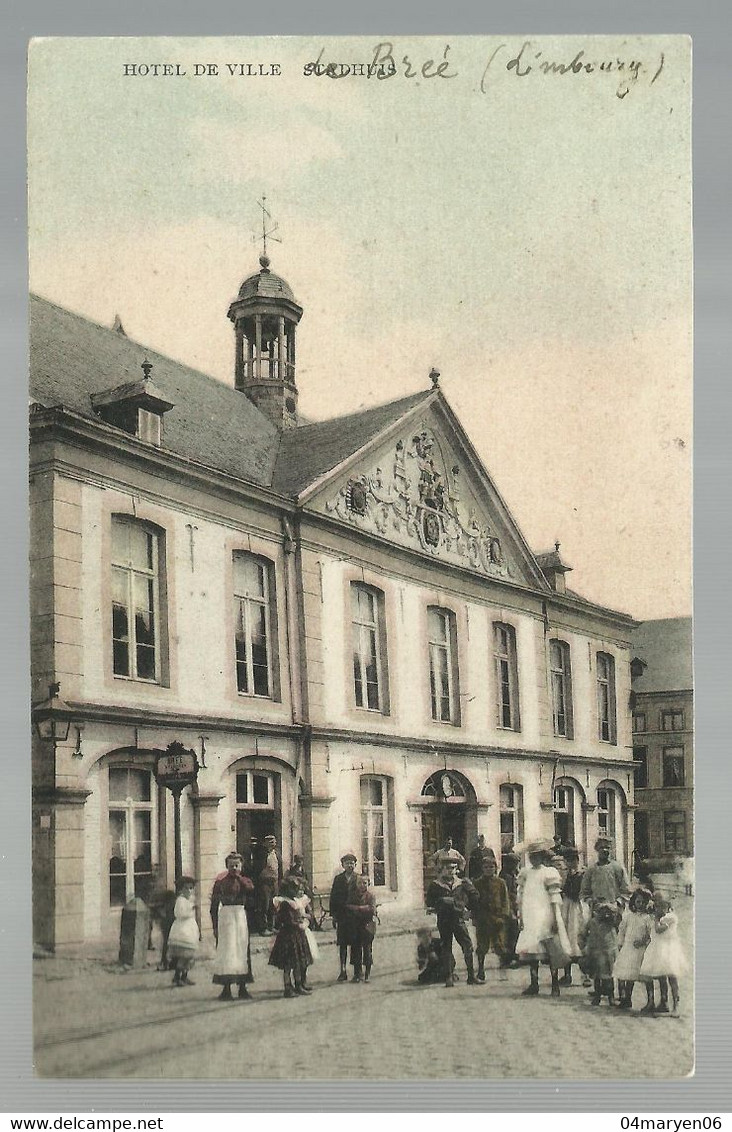 ***  BREE  ***  -  Hôtel De Ville / Stadhuis  -  GEKLEURDE KAART ! ! !   -    Zie / Voir Scan's - Bree