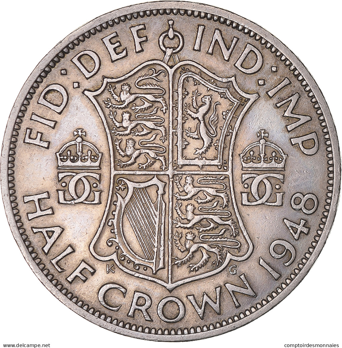 Monnaie, Grande-Bretagne, George VI, 1/2 Crown, 1948, TTB, Cupro-nickel, KM:866 - L. 1 Crown