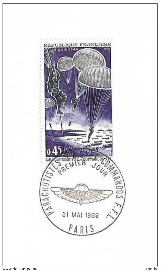 Vingt Cinquième Anniversaire Du 6 Juin 1944 Parachutistes SAS Et Commandos FFL. - Used Stamps
