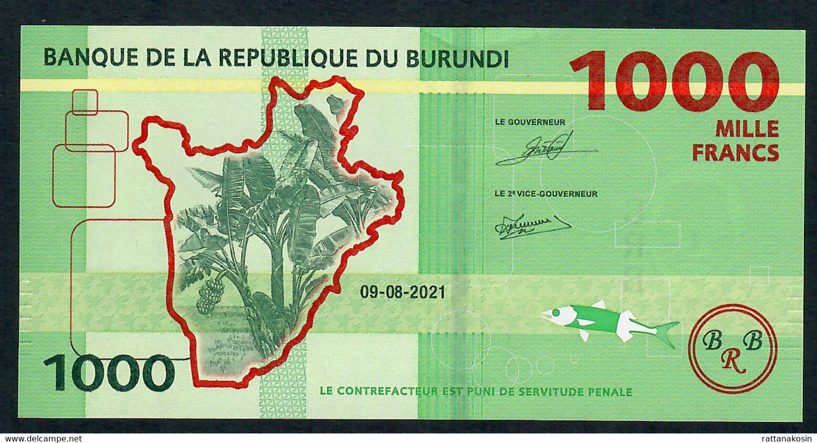 BURUNDI NLP = B242 1000 FRANCS 2021 #BF Signature 32 NEW TYPE Issued 26.7.2022     UNC. - Burundi