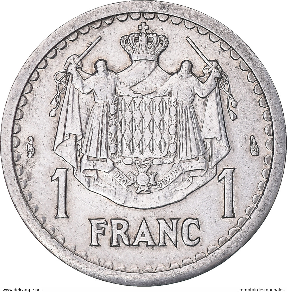 Monnaie, Monaco, Louis II, Franc, Undated (1943), Poissy, TTB+, Aluminium - 1922-1949 Louis II